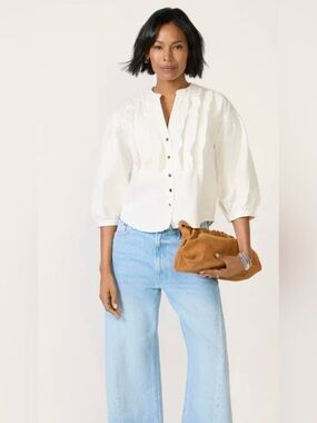 NWT Nation LA Amelia Ruffle Shirt ~ Size Large ~ Cotton